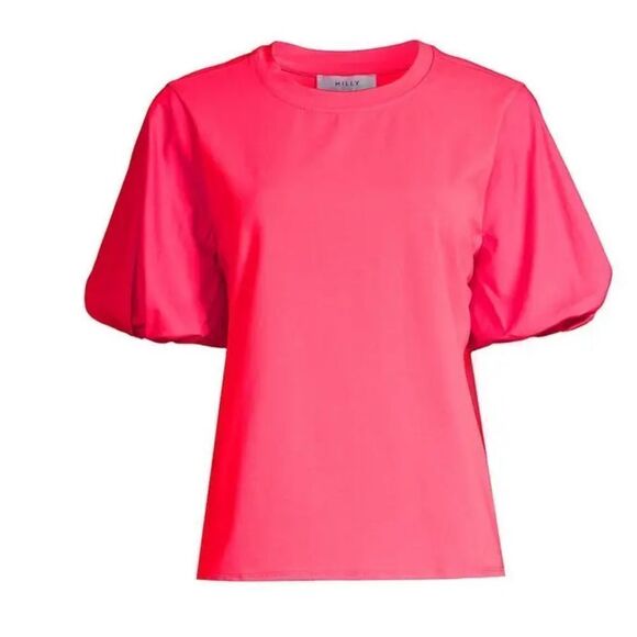 NWT MILLY
Monica pink Jersey Puff-Sleeve T-Shirt - Watermelon - Picture 7 of 7